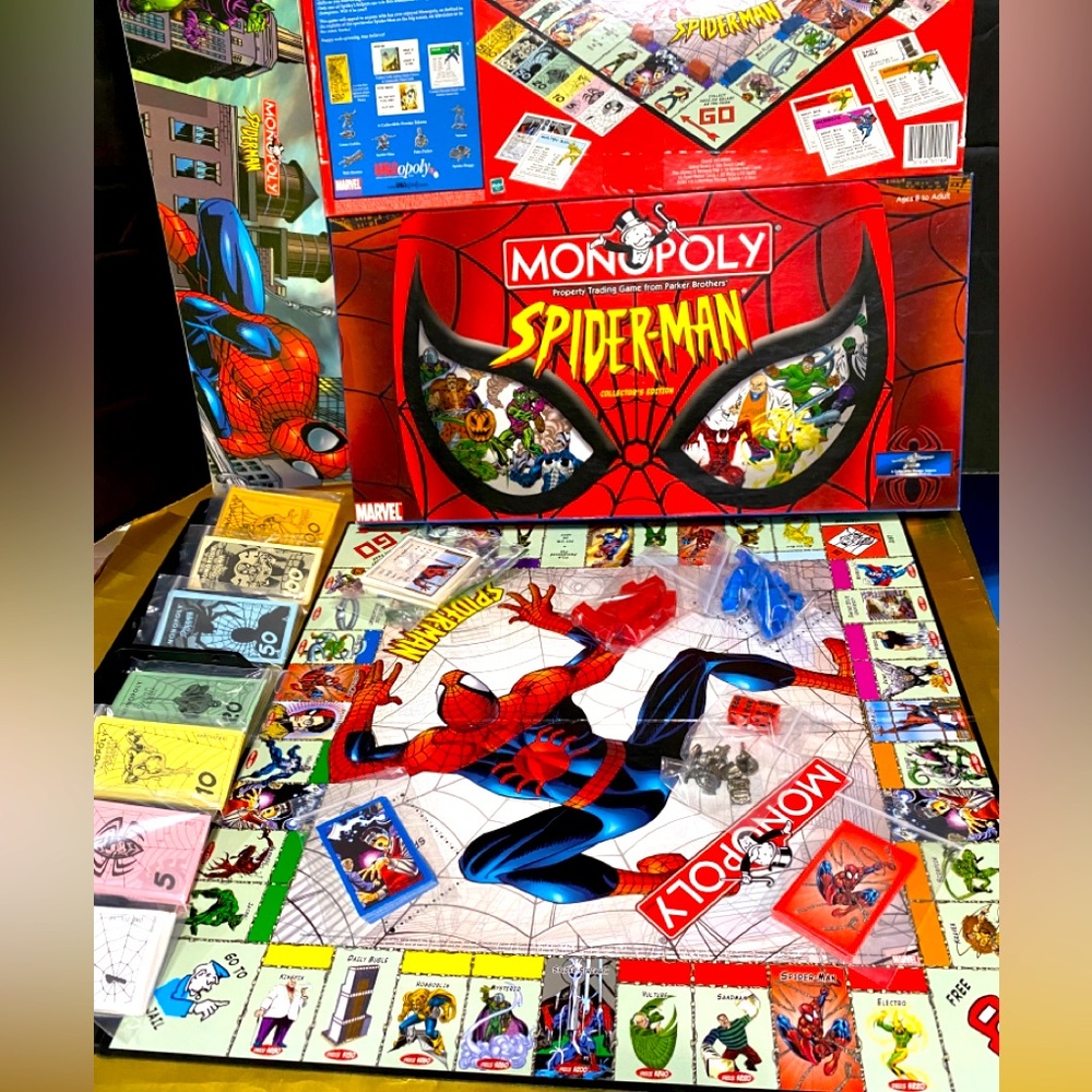 MONOPOLY SPIDER-MAN MARVEL COLLECTOR’S EDITION 2002 PARKERS BROTHERS COMPLETE